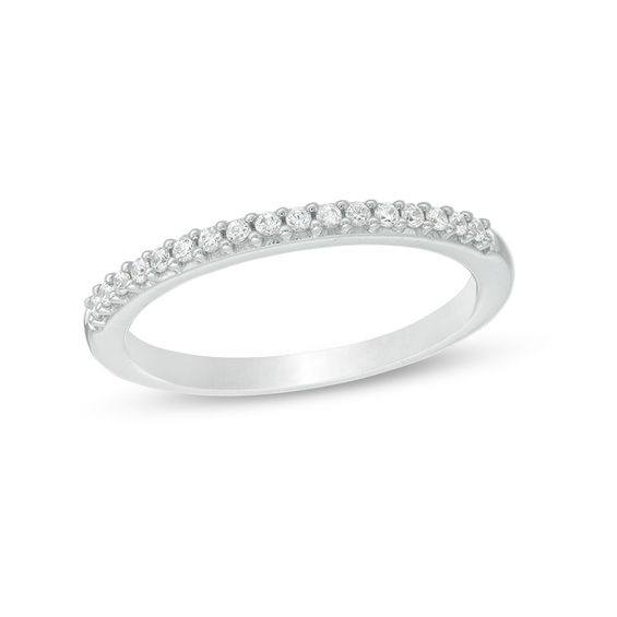 Previously Owned - 1/6 CT. T.w. Colorless Diamond Wedding Band in 18K White Gold