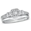 Thumbnail Image 1 of Previously Owned - 3/8 CT. T.W. Princess-Cut Diamond Frame Bridal Set in 10K White Gold