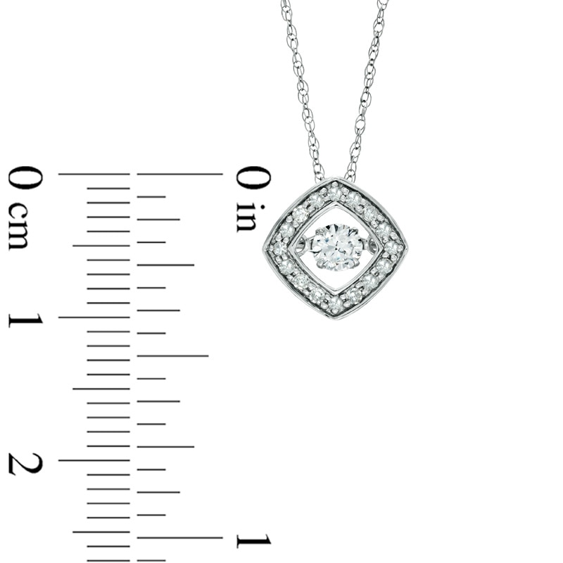 Main Image 2 of Previously Owned - 1/3 CT. T.W. Diamond Linear Three Stone Pendant in 10K White Gold