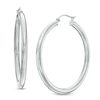 Thumbnail Image 1 of Previously Owned - 3.0 x 40mm Hoop Earrings in 14K White Gold
