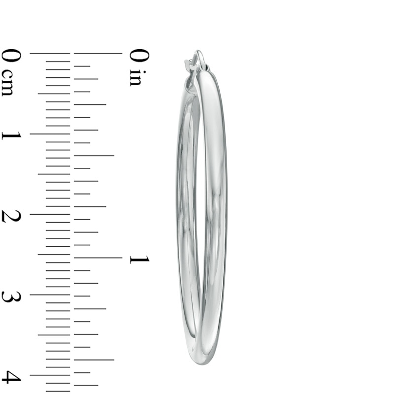 Main Image 2 of Previously Owned - 3.0 x 40mm Hoop Earrings in 14K White Gold