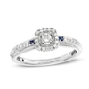 Thumbnail Image 1 of Previously Owned - Cherished Promise Collection™ 1/8 CT. T.W. Diamond and Blue Sapphire Promise Ring in 10K White Gold