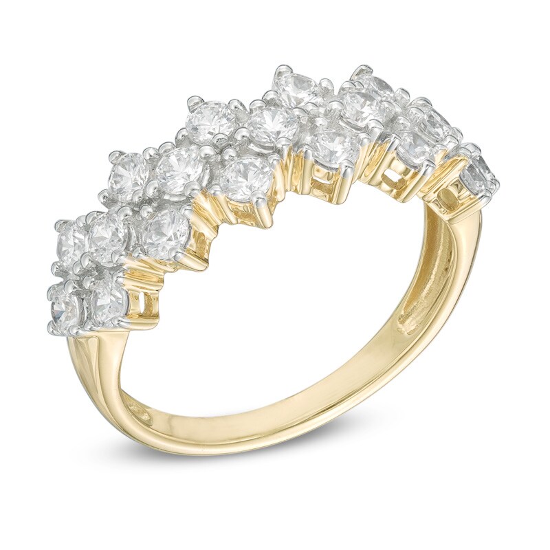 Main Image 2 of Previously Owned - 1 CT. T.W. Diamond Triple Row Anniversary Ring in 10K Gold