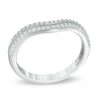 Thumbnail Image 1 of Previously Owned - 1/4 CT. T.W. Diamond Double Row Ribbon Contour Anniversary Band in 14K White Gold