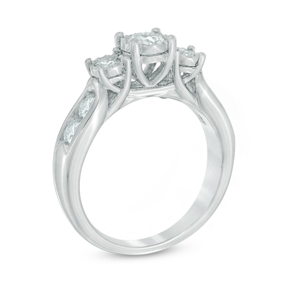 Previously Owned - 1 CT. T.w. Diamond Miracle Past Present FutureÂ® Engagement Ring in 10K White Gold