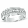 Thumbnail Image 1 of Previously Owned - 5/8 CT. T.W. Diamond Satin Wedding Band in 10K White Gold