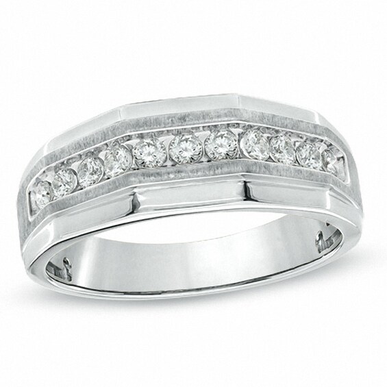 Previously Owned - 5/8 CT. T.w. Diamond Satin Wedding Band in 10K White Gold
