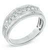Thumbnail Image 2 of Previously Owned - 5/8 CT. T.W. Diamond Satin Wedding Band in 10K White Gold