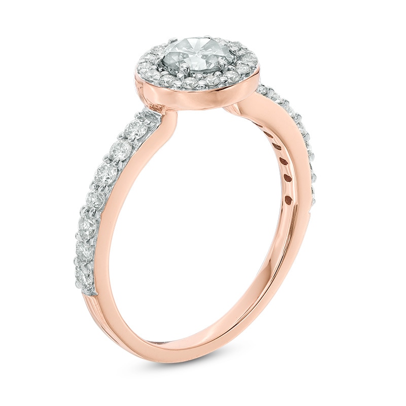 Main Image 2 of Previously Owned - 1 CT. T.W. Diamond Frame Engagement Ring in 14K Rose Gold
