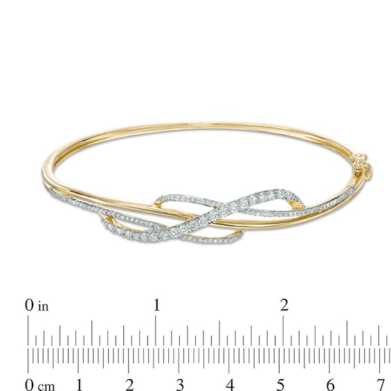 Previously Owned - 1 CT. T.w. Diamond Crossover Bangle in 10K Gold