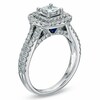 Thumbnail Image 3 of Previously Owned - Vera Wang Love Collection 1-1/2 CT. T.W. Princess-Cut Diamond Frame Engagement Ring in 14K White Gold