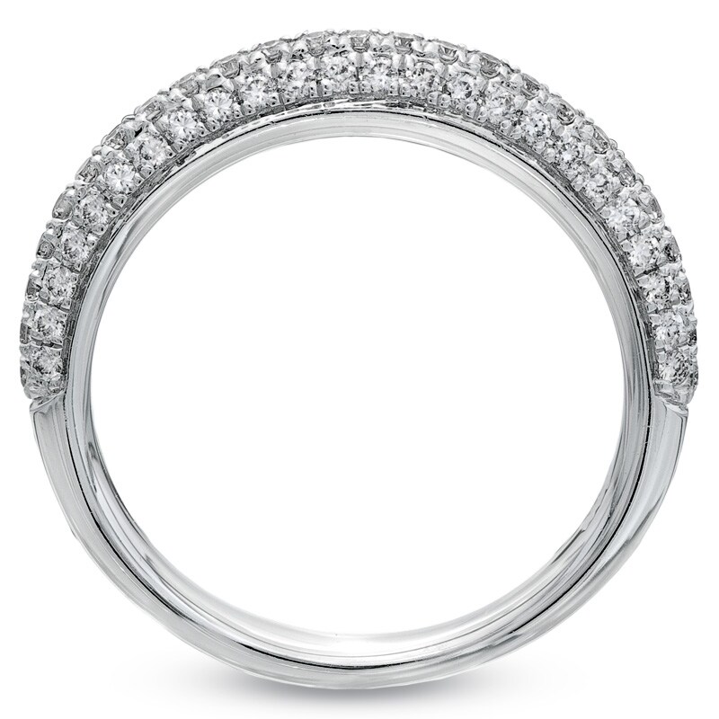 Previously Owned - Vera Wang Love Collection 1/2 CT. T.W. Diamond Three Row Anniversary Band in 14K White Gold