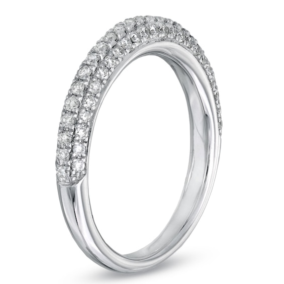 Previously Owned - Vera Wang Love Collection 1/2 CT. T.w. Diamond Three Row Anniversary Band in 14K White Gold