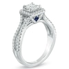 Previously Owned - Vera Wang Love Collection 1 CT. T.W. Princess-Cut Diamond Frame Engagement Ring in 14K White Gold