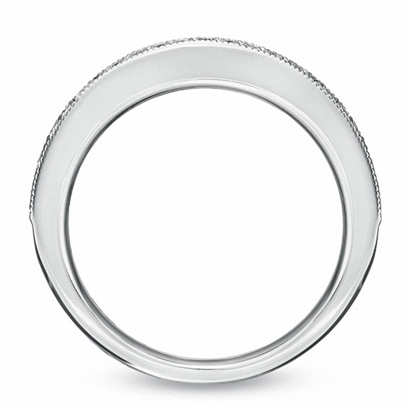 Main Image 3 of Previously Owned - Vera Wang Love Collection 1/5 CT. T.W. Diamond Milgrain Wedding Band in 14K White Gold