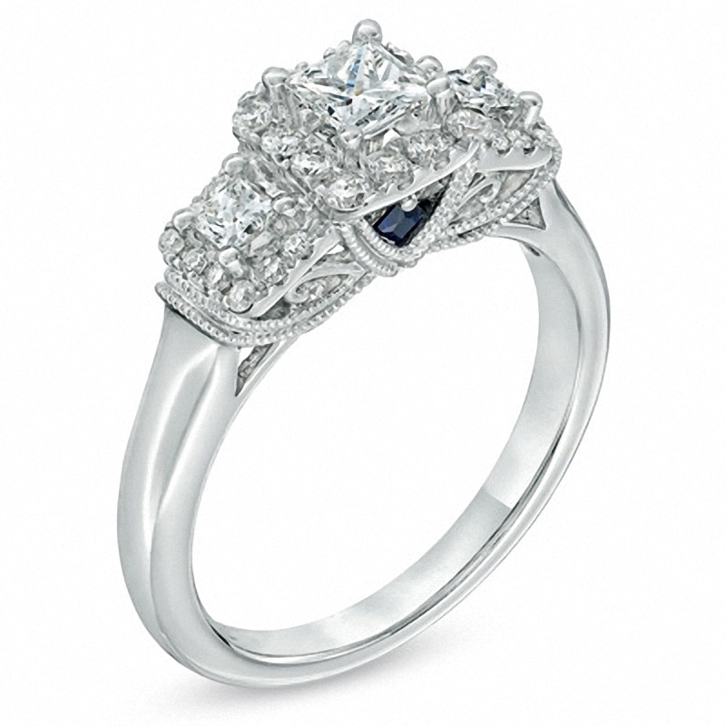 Main Image 2 of Previously Owned - Vera Wang Love Collection 3/4 CT. T.W. Princess-Cut Diamond Engagement Ring in 14K White Gold