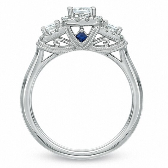 Previously Owned - Vera Wang Love Collection 3/4 CT. T.w. Princess-Cut Diamond Engagement Ring in 14K White Gold