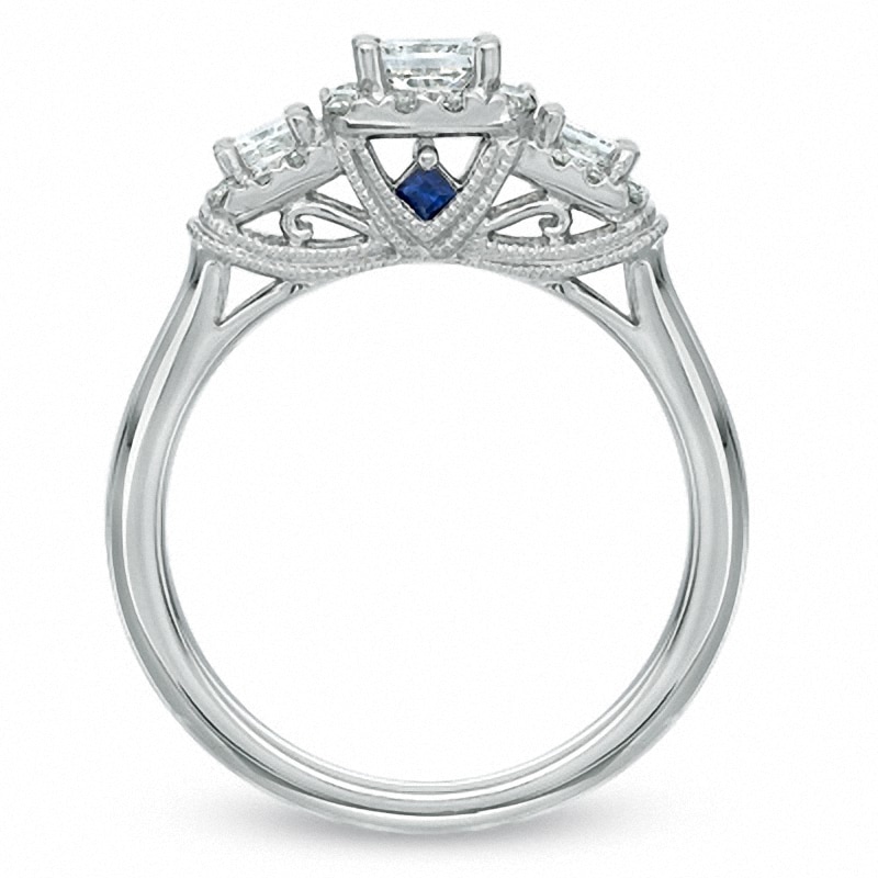 Main Image 3 of Previously Owned - Vera Wang Love Collection 3/4 CT. T.W. Princess-Cut Diamond Engagement Ring in 14K White Gold
