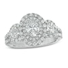 Thumbnail Image 1 of Previously Owned - Vera Wang Love Collection 1-1/2 CT. T.W. Oval Diamond Three Stone Engagement Ring in 14K White Gold
