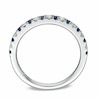 Thumbnail Image 2 of Previously Owned - Vera Wang Love Collection 1/8 CT. T.W. Diamond and Blue Sapphire Wedding Band in 14K White Gold