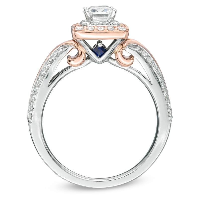 Main Image 3 of Previously Owned - Vera Wang Love Collection 1 CT. T.W. Emerald-Cut Diamond Engagement Ring in 14K Two-Tone Gold