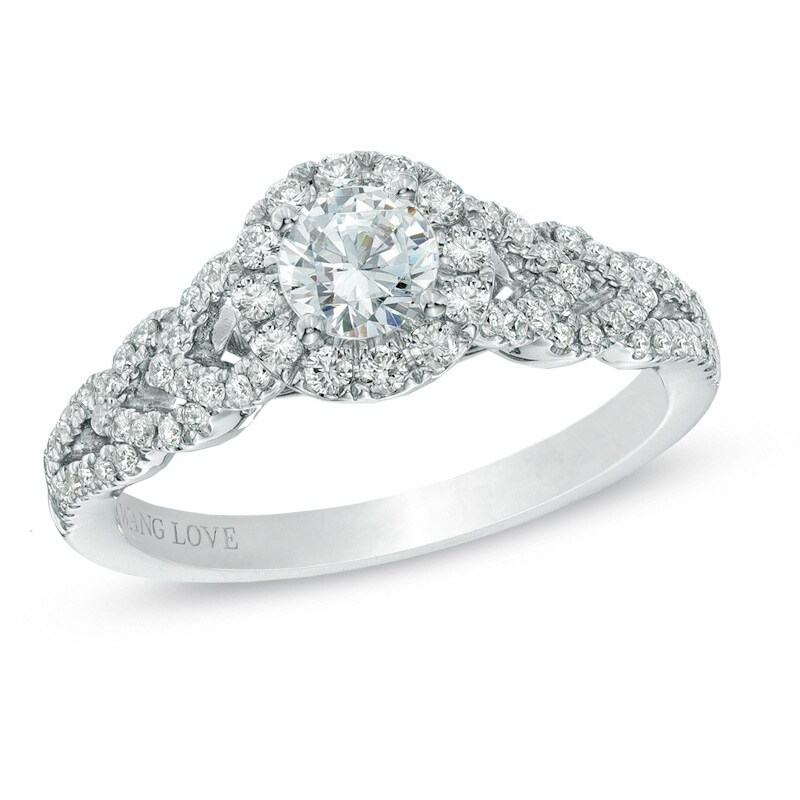 Main Image 1 of Previously Owned - Vera Wang Love Collection 3/4 CT. T.W. Diamond Frame Engagement Ring in 14K White Gold