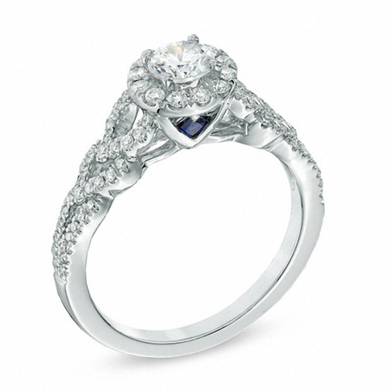 Previously Owned - Vera Wang Love Collection 3/4 CT. T.w. Diamond Frame Engagement Ring in 14K White Gold