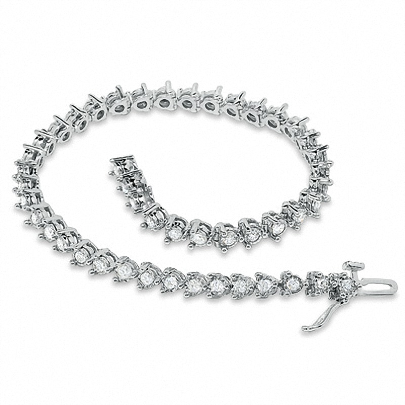 Previously Owned - 2 CT. T.W. Diamond Sparkle Bracelet in 14K White Gold