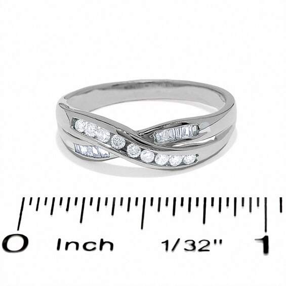 Previously Owned - 1/4 CT. T.w. Diamond Crossover Band in 14K White Gold