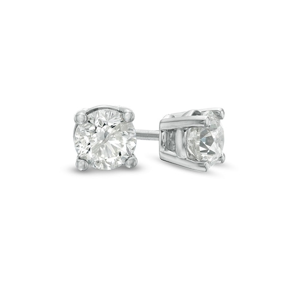 Previously Owned - 1-1/4 CT. T.w. Diamond Solitaire Stud Earrings in 14K White Gold