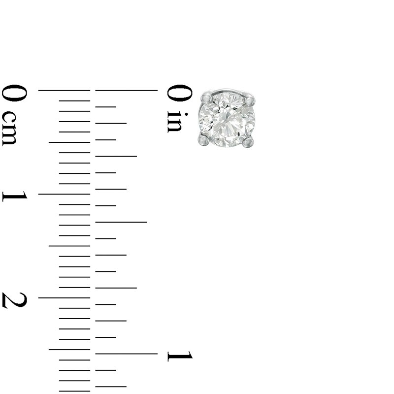 Main Image 3 of Previously Owned - 1-1/4 CT. T.W. Diamond Solitaire Stud Earrings in 14K White Gold