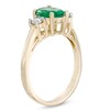 Thumbnail Image 2 of Previously Owned - Oval Emerald and 1/5 CT. T.W. Diamond Ring in 14K Gold