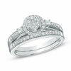 Thumbnail Image 1 of Previously Owned - 1/2 CT. T.W. Composite Diamond Bridal Set in 10K White Gold