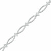 Thumbnail Image 1 of Previously Owned - 1/8 CT. T.W. Diamond Split Link Bracelet in 10K White Gold - 7.25"