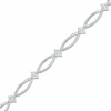 Thumbnail Image 0 of Previously Owned - 1/8 CT. T.W. Diamond Split Link Bracelet in 10K White Gold - 7.25"