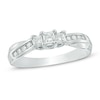Thumbnail Image 1 of Previously Owned - 1/2 CT. T.W. Princess-Cut Diamond Past Present Future® Engagement Ring in 10K White Gold