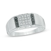 Thumbnail Image 1 of Previously Owned - 1/8 CT. T.W.  Black and White Diamond Ring in Sterling Silver