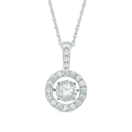 Previously Owned - 5/8 CT. T.w. Diamond Circle Pendant in 14K White Gold