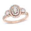 Thumbnail Image 0 of Previously Owned - 1 CT. T.W. Oval Diamond Frame Past Present Future® Engagement Ring in 14K Rose Gold