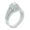 Thumbnail Image 2 of Previously Owned - 3/4 CT. T.W. Princess-Cut Diamond Cushion Frame Split Shank Bridal Set in 10K White Gold