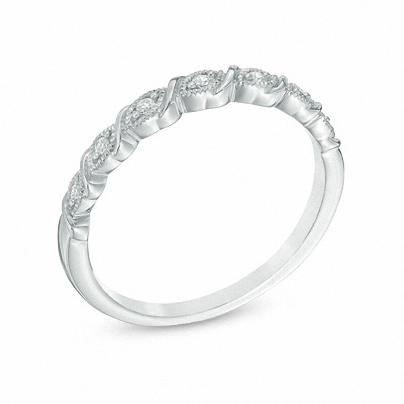 Main Image 2 of Previously Owned - Diamond Accent Vintage-Style Cascading Band in 10K White Gold