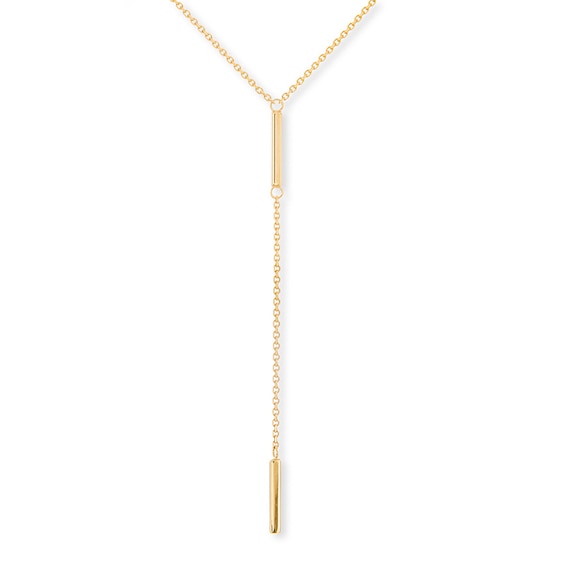 Previously Owned - Double Bar Lariat-Style Necklace in 14K Gold