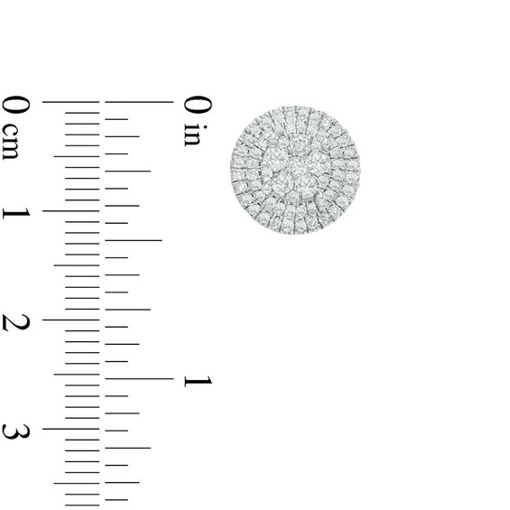 Previously Owned - 1 CT. T.w. Composite Diamond Frame Stud Earrings in 10K White Gold