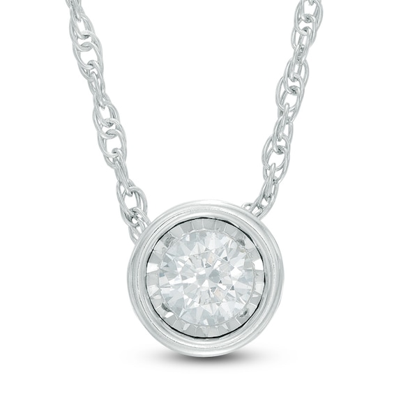 Previously Owned - 1/4 CT. Diamond Solitaire Pendant in 10K White Gold