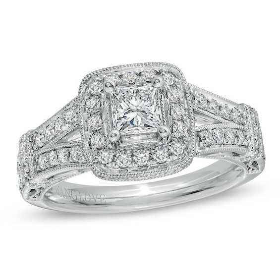 Previously Owned - Vera Wang Love Collection 1 CT. T.w. Princess-Cut Diamond Ring in 14K White Gold