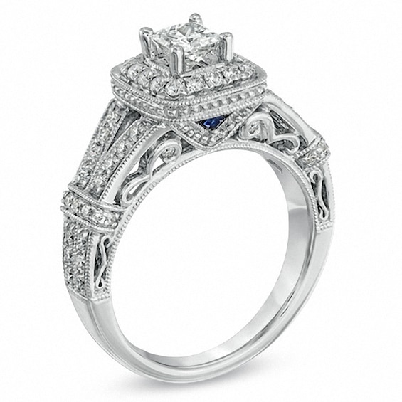 Previously Owned - Vera Wang Love Collection 1 CT. T.w. Princess-Cut Diamond Ring in 14K White Gold