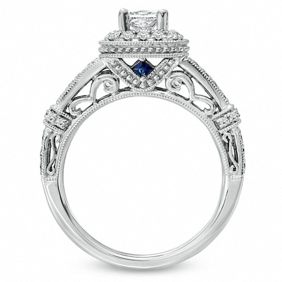 Previously Owned - Vera Wang Love Collection 1 CT. T.w. Princess-Cut Diamond Ring in 14K White Gold