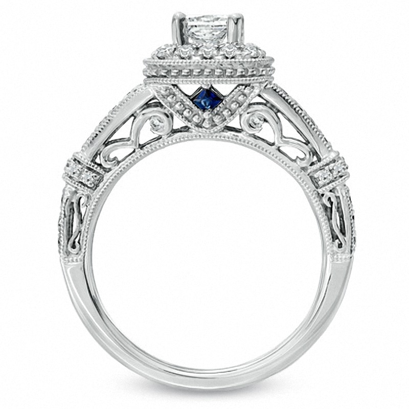 Main Image 3 of Previously Owned - Vera Wang Love Collection 1 CT. T.W. Princess-Cut Diamond Ring in 14K White Gold