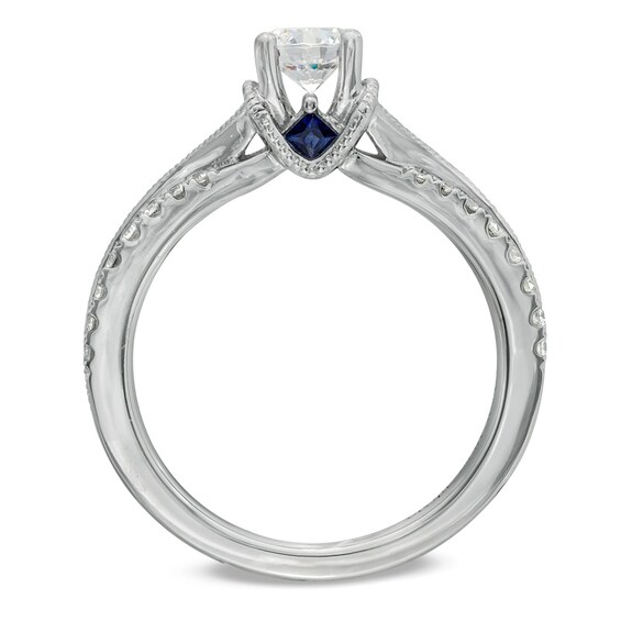 Previously Owned - Vera Wang Love Collection 3/4 CT. T.w. Diamond Split Shank Engagement Ring in 14K White Gold