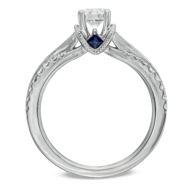 Main Image 3 of Previously Owned - Vera Wang Love Collection 3/4 CT. T.W. Diamond Split Shank Engagement Ring in 14K White Gold